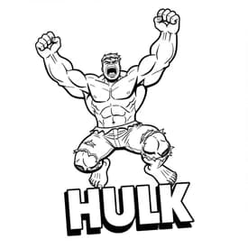 Desenho do Hulk Pulando com Raiva para Colorir