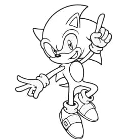 Desenho para Colorir do Sonic e Amy com Roupas Modernas Desenho para Colorir do Sonic com Pose Radical