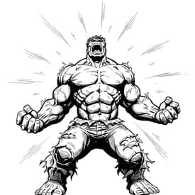 Hulk Gritando de Raiva para Colorir