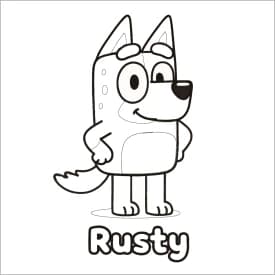 Rusty para Colorir: O Amigo Corajoso da Série Bluey