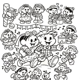 Cenas da Festa Junina – Desenho para Colorir