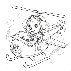 Desenho do Capitão Turbot da Patrulha Canina para Colorir Desenho da Skye no Helicóptero da Patrulha Canina para Colorir