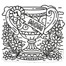 Troféu #1 Mamãe - Desenho para Colorir