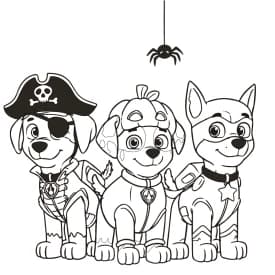 Desenho da Patrulha Canina para Colorir - Marshall em Cena de Bombeiro Desenho de Halloween da Patrulha Canina para Colorir