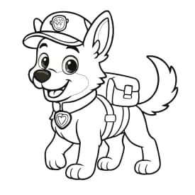 Desenho da Patrulha Canina para Colorir - Rubble em Cena de Construção Desenho da Patrulha Canina para Colorir - Everest em Cena Fofa