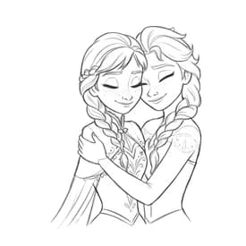 Desenhos para Colorir de Princesas Desenhos para Colorir da Elsa e Anna Abraçadas