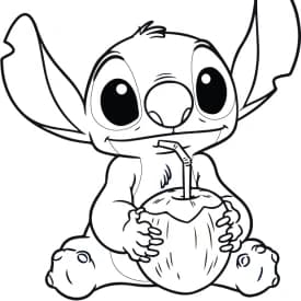 Desenhos para Colorir do Stitch com Água de Coco