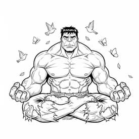 Desenho do Hulk Meditando para Colorir