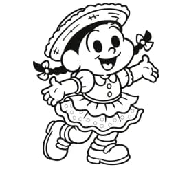 Desenho de Crianças Dançando em Volta da Fogueira na Festa Junina Desenho de Menina Caipira de Festa Junina para Colorir