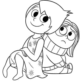 Desenho para Colorir Riley Lendo um Livro em Casa Desenho para Colorir Alegria e Tristeza Juntas: Emoções que se Completam