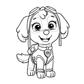 Desenho da Patrulha Canina para Colorir - Everest em Cena Fofa Desenho da Skye da Patrulha Canina para Colorir