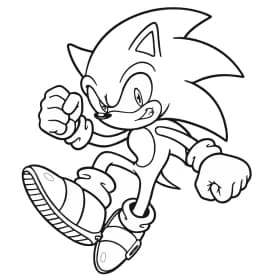 Desenho do Sonic Saltando para Colorir