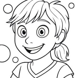 Desenho para Colorir Alegria Deitada: Um Momento de Pura Felicidade Desenho para Colorir da Riley Sorrindo: Alegria que Inspira