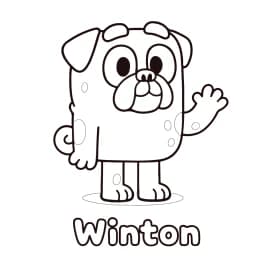 Bluey e Amigos na Árvore: Desenho para Colorir em Meio à Natureza Winton para Colorir: Um Amigo Muito Especial da Bluey