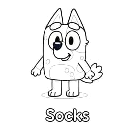 Nana para Colorir: A Vovó Estilosa da Série Bluey Socks para Colorir: A Prima Fofinha da Bluey
