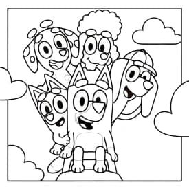 Bluey e Amigos para Colorir