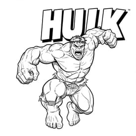 Desenho do Hulk com Nome em Destaque para Colorir
