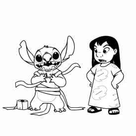 Desenhos para Colorir da Lilo com Câmera na Praia Desenho para Colorir do Stitch Aprontando com Papel Higiênico e Lilo Brava