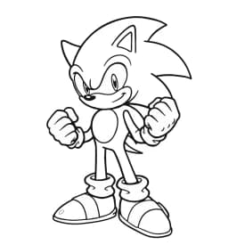 Desenho para Colorir do Sonic com Pose de Ação