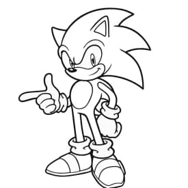 Desenho do Sonic com Pose Descolada para Colorir