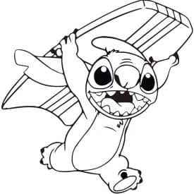 Desenho para Colorir do Dr. Jumba – Cientista Maluco de Lilo & Stitch Desenho para Colorir do Stitch Surfando com Prancha