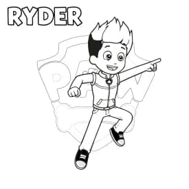 Desenho da Patrulha Canina para Colorir - Everest Pronta para a Neve Desenho do Ryder da Patrulha Canina para Colorir - Em Ação