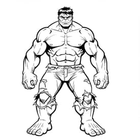 Desenho do Hulk Sério em Pé para Colorir