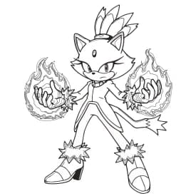 Desenho para Colorir da Blaze com Poderes de Fogo Ativados