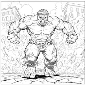 Desenho do Hulk Avançando com Fúria para Colorir