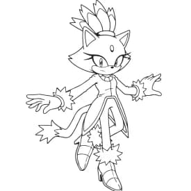 Desenho para Colorir da Blaze the Cat – Fogo e Elegância