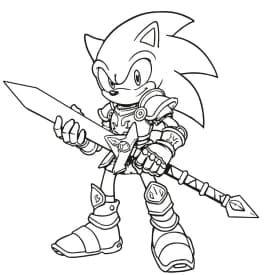 Metal Sonic em Posição de Ataque – Para Colorir Desenho para Colorir do Sonic Cavaleiro com Espada