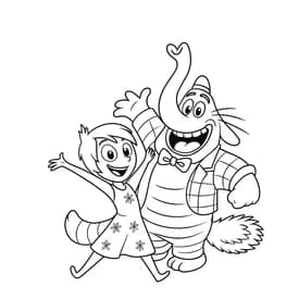 Desenho para Colorir Divertida Mente: Todos os Personagens Juntos Desenho para Colorir Alegria e Bing Bong: A Dupla da Imaginação