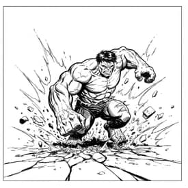 Hulk Esmagando o Chão para Colorir