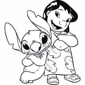 Desenho para Colorir do Stitch Sentado com Sorrisão Travesso Desenho para Colorir da Lilo e Stitch com Pose de Atitude