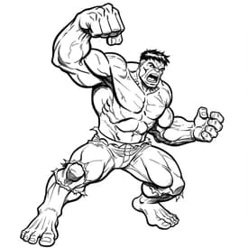 Desenho do Hulk Saltando com Raiva para Colorir