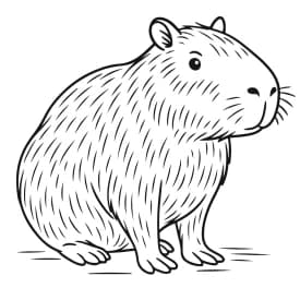 Capivara Realista para Colorir