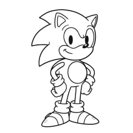Desenho para Colorir do Sonic Feliz e Confiante