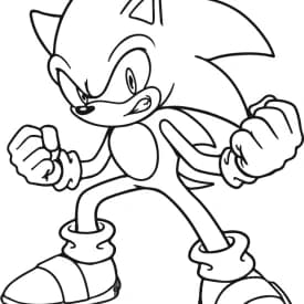 Desenho para Colorir do Sonic em Modo de Ataque