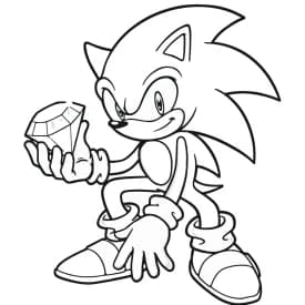 Sonic Levantando o Dedo – Desenho para Colorir Desenho para Colorir do Sonic com Esmeralda do Caos