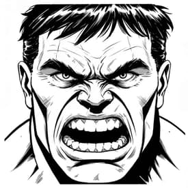 Desenho do Rosto do Hulk Gritando para Colorir