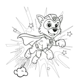 Desenho do Ryder da Patrulha Canina para Colorir - Em Ação Desenho da Patrulha Canina Super Filhote para Colorir - Rocky em Ação