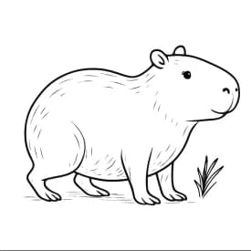 Capivara Realista para Colorir