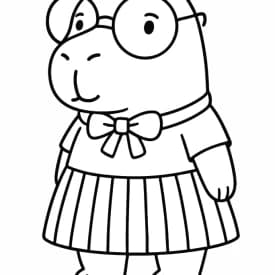 Capivara com Roupa Escolar para Colorir
