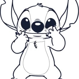 Desenhos para Colorir do Stitch Bebê com Mamadeira e Lilo Aconchegada Desenho para Colorir do Stitch Puxando as Próprias Bochechas