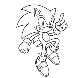 Desenho para Colorir do Dark Sonic – Poder Sombrio Sonic Levantando o Dedo – Desenho para Colorir