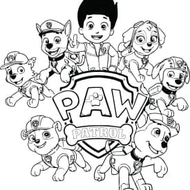 Desenho da Skye no Helicóptero da Patrulha Canina para Colorir Desenho da Patrulha Canina para Colorir - Equipe Completa