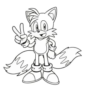 Desenho para Colorir do Sonic Clássico com Dedo Apontado Desenho para Colorir do Tails – O Melhor Amigo do Sonic