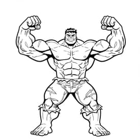 Desenho do Hulk Mostrando os Músculos para Colorir