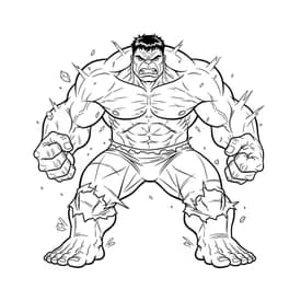 Desenho do Hulk com Energia Explosiva para Colorir