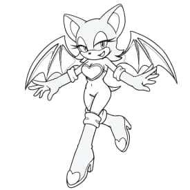 Desenho para Colorir da Rouge – Personagem do Universo Sonic